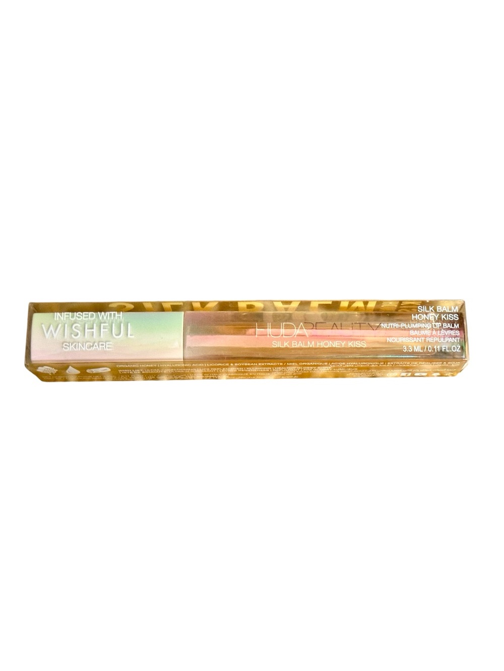 HUDA Beauty Honey Kiss Silk Lip Plumping & Hydrating Balm NIB $35